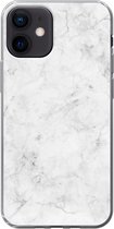 Geschikt voor iPhone 12 hoesje - Marmer print - Patronen - Luxe - Siliconen Telefoonhoesje