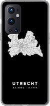 Geschikt voor OnePlus 9 Pro hoesje - Utrecht - Zwart - Wegenkaart Nederland - Siliconen Telefoonhoesje