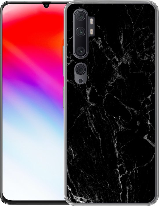 Coque Xiaomi Mi Note 10 Pro - Marbre - Zwart - Natuursteen - Coque de téléphone en Siliconen