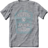 50 Jaar Legendarisch Gerijpt T-Shirt | Lichtblauw - Grijs | Grappig Verjaardag en Feest Cadeau Shirt | Dames - Heren - Unisex | Tshirt Kleding Kado | - Donker Grijs - Gemaleerd - S