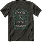 30 Jaar Legendarisch Gerijpt T-Shirt | Aqua - Grijs | Grappig Verjaardag en Feest Cadeau Shirt | Dames - Heren - Unisex | Tshirt Kleding Kado | - Donker Grijs - XXL