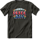 Pride Day | Pride T-Shirt | Grappig LHBTIQ+ / LGBTQ / Gay / Homo / Lesbi Cadeau Shirt | Dames - Heren - Unisex | Tshirt Kleding Kado | - Donker Grijs - L