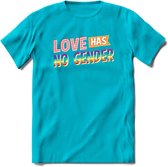 Love Has No Gender | Pride T-Shirt | Grappig LHBTIQ+ / LGBTQ / Gay / Homo / Lesbi Cadeau Shirt | Dames - Heren - Unisex | Tshirt Kleding Kado | - Blauw - M