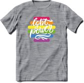 LGBT Power | Pride T-Shirt | Grappig LHBTIQ+ / LGBTQ / Gay / Homo / Lesbi Cadeau Shirt | Dames - Heren - Unisex | Tshirt Kleding Kado | - Donker Grijs - Gemaleerd - M