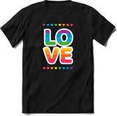 Love | Pride T-Shirt | Grappig LHBTIQ+ / LGBTQ / Gay / Homo / Lesbi Cadeau Shirt | Dames - Heren - Unisex | Tshirt Kleding Kado | - Zwart - XXL