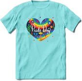 Pride Day | Pride T-Shirt | Grappig LHBTIQ+ / LGBTQ / Gay / Homo / Lesbi Cadeau Shirt | Dames - Heren - Unisex | Tshirt Kleding Kado | - Licht Blauw - M