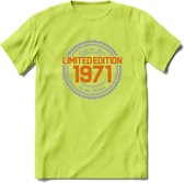 1971 Limited Edition Ring T-Shirt | Zilver - Goud | Grappig Verjaardag en Feest Cadeau Shirt | Dames - Heren - Unisex | Tshirt Kleding Kado | - Groen - XL