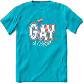 Gay | Pride T-Shirt | Grappig LHBTIQ+ / LGBTQ / Gay / Homo / Lesbi Cadeau Shirt | Dames - Heren - Unisex | Tshirt Kleding Kado | - Blauw - XL