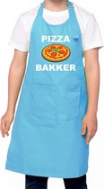 Pizzabakker keukenschort blauw voor jongens en meisjes - Pizza bakker schort/ keukenschort - Bakken met kinderen