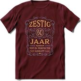 60 Jaar Legendarisch Gerijpt T-Shirt | Sky Blue - Ivoor | Grappig Verjaardag en Feest Cadeau Shirt | Dames - Heren - Unisex | Tshirt Kleding Kado | - Burgundy - S