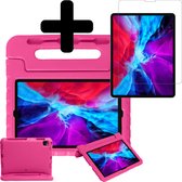Hoes Geschikt voor iPad Pro 2018 (11 inch) Hoes Kinder Hoesje Kids Case Cover Kidsproof Met Screenprotector - Hoesje Geschikt voor iPad Pro 11 inch (2018) Hoesje Kinder Hoesje - Roze