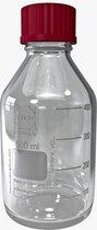 Labshop - Fles nauwmonds - labfles - glas blank - GL45 ROOD -  05 liter