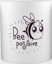Akyol - Bee happy Mok met opdruk - bij - bijen liefhebbers - Dieren - 350 ML inhoud