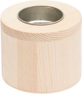 Kaarsenhouder hout rond 6 X 7,5 cm. FSC 100%