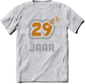 29 Jaar Feest T-Shirt | Goud - Zilver | Grappig Verjaardag Cadeau Shirt | Dames - Heren - Unisex | Tshirt Kleding Kado | - Licht Grijs - Gemaleerd - L