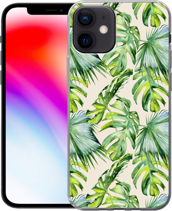 Coque iPhone 12 - Feuilles - Motifs - Monstera - Coque de téléphone en Siliconen