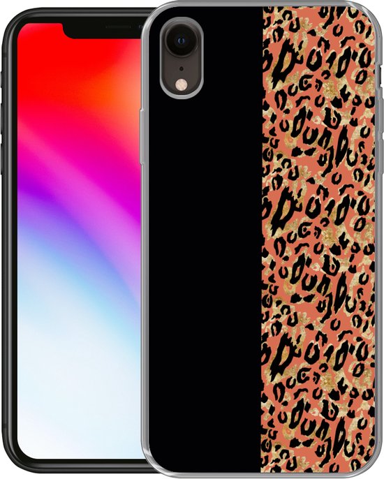 Coque iPhone XR - Imprimé Panthère - Goud - Zwart - Siliconen