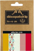Decopatch Pocket No23 Zak met 5 vellen bedrukt papier 30x40 cm, assorti patroon (Refs 654-736-737-738 en 724)