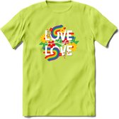 Love Is Love | Pride T-Shirt | Grappig LHBTIQ+ / LGBTQ / Gay / Homo / Lesbi Cadeau Shirt | Dames - Heren - Unisex | Tshirt Kleding Kado | - Groen - M