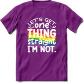 Lets Get Things Straight | Pride T-Shirt | Grappig LHBTIQ+ / LGBTQ / Gay / Homo / Lesbi Cadeau Shirt | Dames - Heren - Unisex | Tshirt Kleding Kado | - Paars - XL