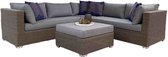 Denza Furniture Miami hoek wicker loungeset 4-delig | wicker | 250x250cm | donkergrijs/donkerbruin | 6 personen
