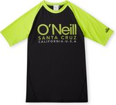 O'Neill - UV Zwemshirt voor jongens - Cali Shortsleeve Skin - Zwart/Neongeel - maat 4 (118-126CM)