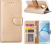 LuxeBass Hoesje geschikt voor Samsung Galaxy A8 (2018) - Bookcase Goud - portemonnee hoesje - telefoonhoes - gsm hoes - telefoonhoesjes