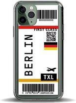 iPhone 11 case vliegticket Berlijn - Transparant - hoesje - iPhone 11