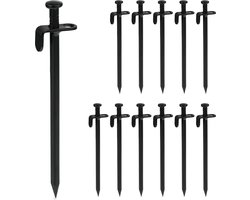 tentharingen set - set van 12 - 20 cm - rvs - zwart