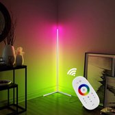 Hoeklamp – LED Hoeklamp – LED vloerlamp – Rgb vloerlamp – Vloerlampen woonkamer - LED hoeklamp staand – Sfeerverlichting binnen – Sfeerlamp woonkamer – Met afstandsbediening – Wit