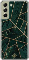 Samsung S21 FE hoesje siliconen - Abstract groen | Samsung Galaxy S21 FE case | groen | TPU backcover transparant
