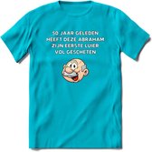 50 jaar geleden T-Shirt | Grappig Abraham 50 Jaar Verjaardag Kleding Cadeau | Dames – Heren - Blauw - S