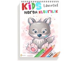 Dieren A4 kleurblok - 90 gramsgewicht binnenwerk & een dubbele omslag 300gms - 50 Kleurplaten - kleurblok met 50 dieren - kleurplaten voor kinderen - 21cm x 29.7cm