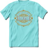 1978 The One And Only T-Shirt | Goud - Zilver | Grappig Verjaardag  En  Feest Cadeau | Dames - Heren | - Licht Blauw - L