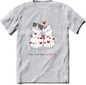 You Are My Sweety - Valentijn T-Shirt | Grappig Valentijnsdag Cadeautje voor Hem en Haar | Dames - Heren - Unisex | Kleding Cadeau | - Licht Grijs - Gemaleerd - XXL