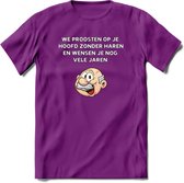 We proosten op je hoofd zonder haren T-Shirt | Grappig Abraham 50 Jaar Verjaardag Kleding Cadeau | Dames – Heren - Paars - L