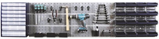 Raaco Gereedschapswand - Incl. ladekast, bakjes en haken - 42-delig - 139762
