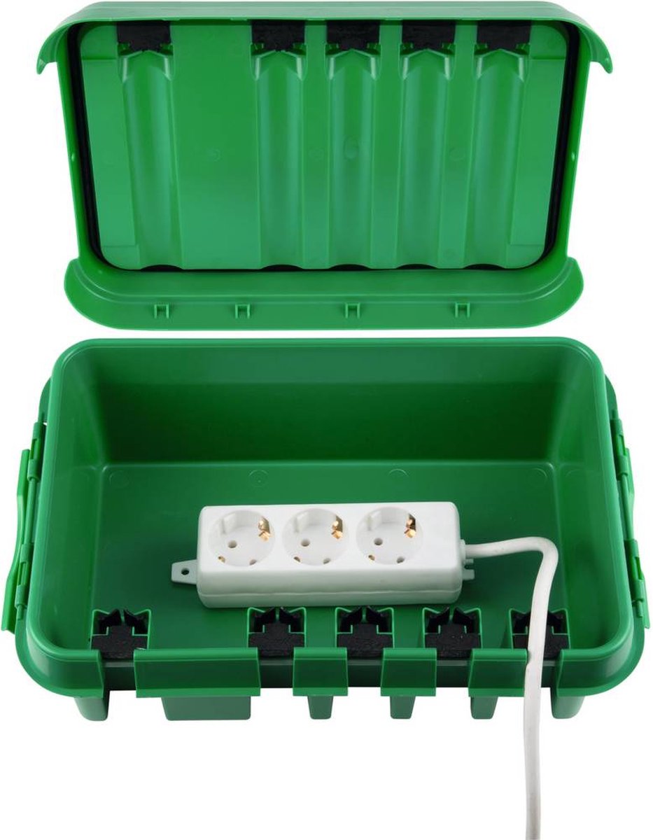 DRiBOX Petite boîte de connexion électrique extérieure étanche IP55 25,5 x  14,1 x 10,2cm - Boîtier pour cordon d'alimentation pour lumières de Noël,  minuteries, rallonges, câbles, bobines : : Bricolage