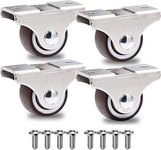 GBL® 4 x Roulettes Pivotantes 50mm avec Vis - Roulettes de Meubles