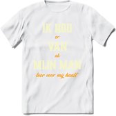 Ik Hou Van Mijn ManT-Shirt | Bier Kleding | Feest | Drank | Grappig Verjaardag Cadeau | - Wit - XXL