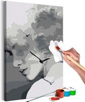 Doe-het-zelf op canvas schilderen - Woman and Birds.