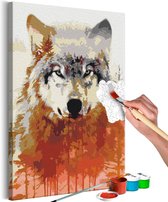 Doe-het-zelf op canvas schilderen - Wolf and Forest.