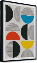 Akoestische panelen - Geluidsisolatie - Akoestische wandpanelen - Akoestisch schilderij AcousticPro® - paneel in moderne hipster stijl - Design 66 - Basic - 60X90 - Wit- Wanddecora