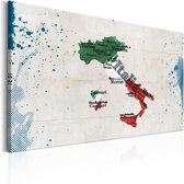 Schilderij - Map: Italy.