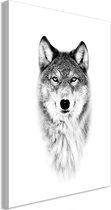Schilderij - Snow Wolf (1 Part) Vertical.