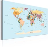 Schilderij - World Map: Travel with Me.