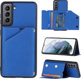 Fonu Backcover Portemonnee hoesje Samsung S21 Plus Blauw