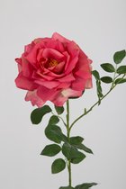 Kunstbloem - roos - topkwaliteit decoratie - 2 stuks - zijden bloem - Roze - 95 cm hoog