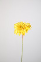 Kunstbloem - Gerbera - topkwaliteit decoratie - 2 stuks - zijden bloem - Geel - 47 cm hoog