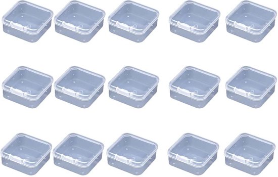 Traditie dam Vijfde Plastic doosje met deksel klein doorzichtig 15-delige kunststof opbergdozen  containers... | bol.com